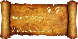 Hanus Flóris névjegykártya